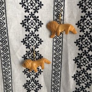 Jewelry - (2/$10) Hand carved lion earrings - vintage Jewelry - (2/$10) Hand carved lion earrings - vintage